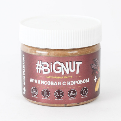 Арахисовая паста "Goodtraditions" #Bignut с кэробом, 1шт, 300гр 955655