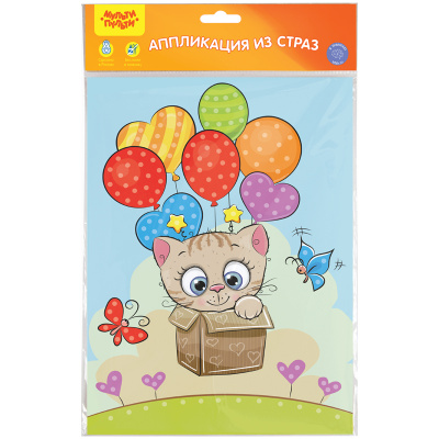 Аппликация  стразы 21*29,5см "Мульти-Пульти" Котенок GM_40321