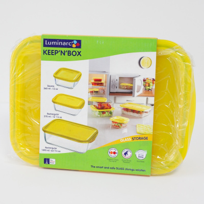Контейнеры для хранения продуктов "Luminarc", 0,36*0,37*1,89л, 3шт 23419