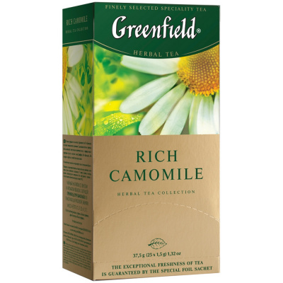 Чай травянной, пакетированный, 25пак.*1,5гр "Greenfield" "Rich Camomile" 04322