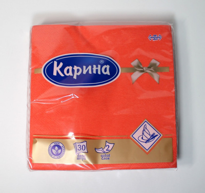 Салфетки бумажные "Карина" Однотонные, 2 слоя, 30шт 30463