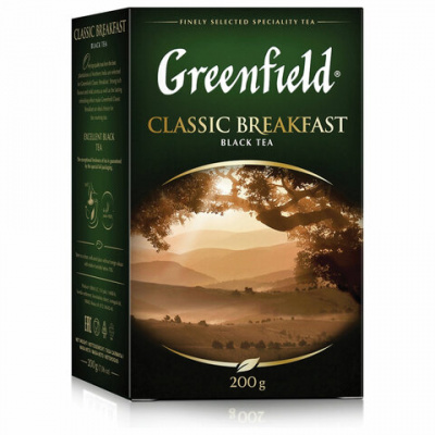Чай крепкий черный, листовой, 200гр "Greenfield" Classic Breakfast 07927