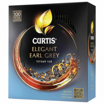 Чай крепкий черный, пакетированный, 100*1,7гр "Curtis" Elegant earl grey 58029