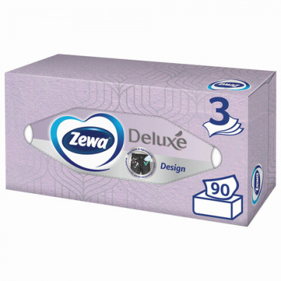 Салфетки бумажные "Zewa" Deluxe, design, 3 слоя, 90шт 28002
