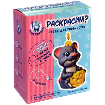 Набор для росписи фигурки "Игрографика" Копилка.Мышонок с сыром КЦ 8051