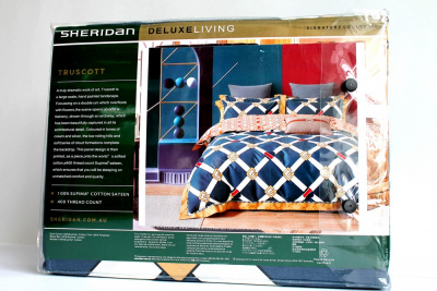 Постельное белье двухспальное хлопок, цвет ассорти ромбы "Sheridan" Deluxe Living 28857
