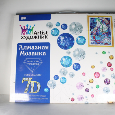 Аквамозаика алмазная 40*50см "Комби" Дельфины 7DAR163/7D215