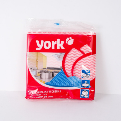 Салфетка для уборки "York" Стандарт 35*35см 70% вискоза 30% полиэстер, 10шт 021040