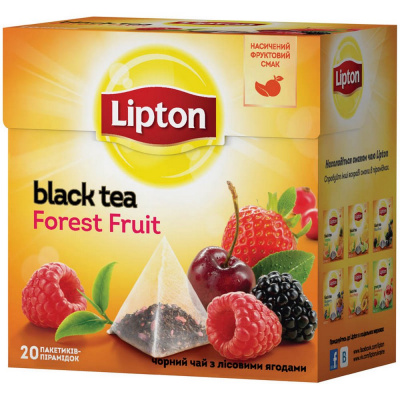 Чай крепкий черный, пакетированный, 20*1,7гр "Lipton" Forest fruit 80985