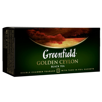 Чай крепкий черный, пакетированный, 25*2гр "Greenfield" Golden Ceylon 03523