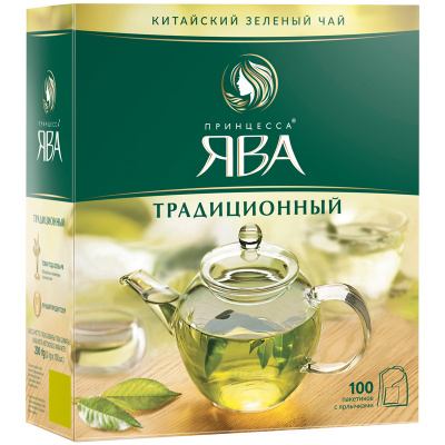 Чай зеленый, пакетированный, 100*2гр "Принцесса Ява" Традиционный 008801