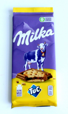 Плитка "Milka" С крекером Tuk, молочный шоколад, 87гр 51224