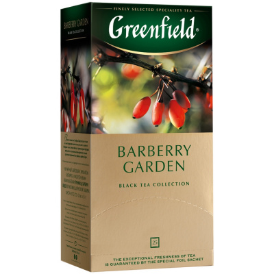 Чай крепкий черный, пакетированный, 25*1.5гр "Greenfield"  Barberry Garden 07101