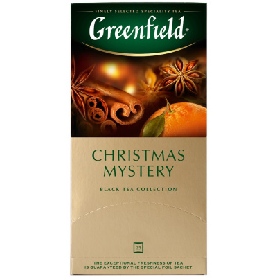 Чай крепкий черный, пакетированный, 25*1.5гр "Greenfield" Christmas Mystery 182176