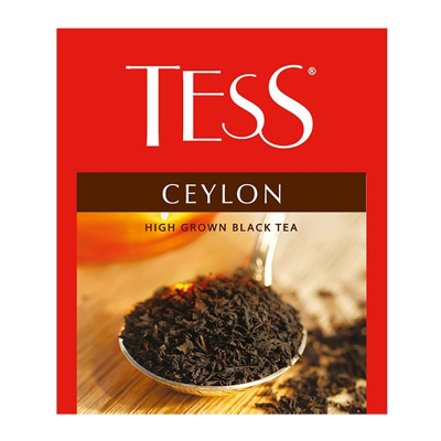 Чай крепкий черный, пакетированный, 100пак в целофане "Tess" 295663