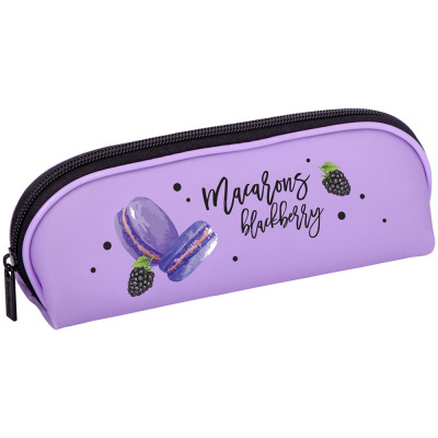 Пенал мягкий косметичка, фиолетовый/с рисунком "Berlingo" Macarons blackberry РМ07212