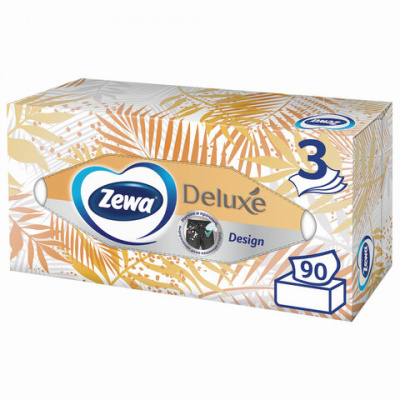 Салфетки бумажные "Zewa" Deluxe, design, 3 слоя, 90шт 28002
