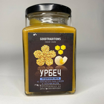Урбеч "Goodtraditions" Из золотистого льна с медом и топленым маслом, 1шт, 230гр 189729