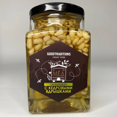 Мёд "Goodtraditions" С кедровыми ядрышками, 1шт, 300гр 461394