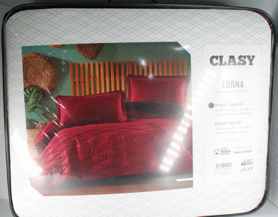 Покрывало с наволочками, 240*260см, хлопок, цвет бордовое "Clasy" Lorna 29558
