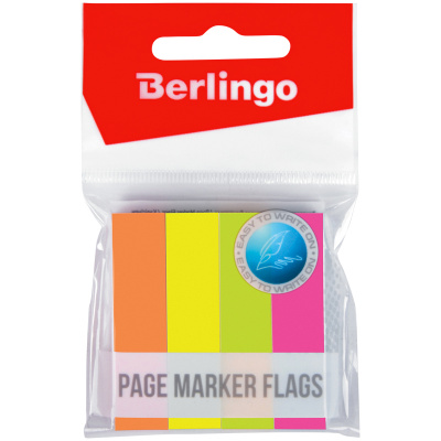 Закладки самоклеящиеся бумажные 50*12мм 100л*4 цвета "Berlingo" Ultra Sticky LSz_50124
