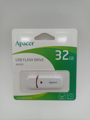 Флеш накопитель 32гб "Apacer" AH333 белый AP32GAH333W-1