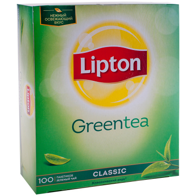 Чай зеленый, пакетированный, 100*1,7гр "Lipton" Classic green 016342