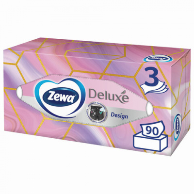 Салфетки бумажные "Zewa" Deluxe, design, 3 слоя, 90шт 28002