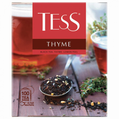 Чай крепкий черный, пакетированный, 100*1,5гр "Tess" Thyme 11856