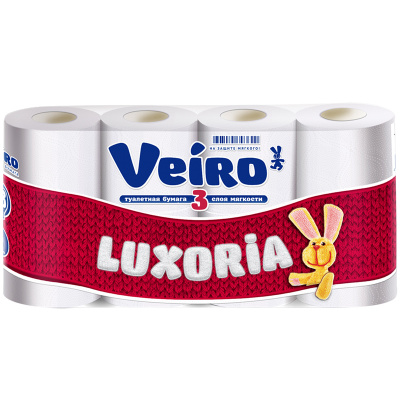 Туалетная бумага "Veiro" Lixoria, 3 слоя, 8шт 93620