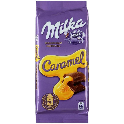 Плитка "Milka" Caramel, молочный шоколад, 90гр 45806