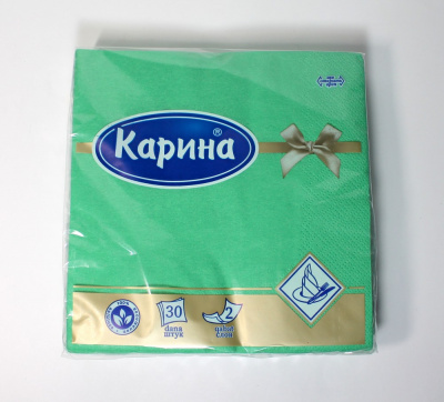 Салфетки бумажные "Карина" Однотонные, 2 слоя, 30шт 30463