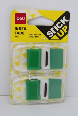 Закладки самоклеящиеся пластиковые 44*25см 2*50л*3 цвета "Deli" Index tabs A10001