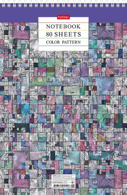 Блокнот А4, 80 листов, в клетку, на спирали "Hatber" Color Pattern 22045