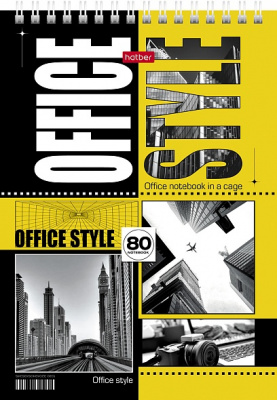 Блокнот А5, 80 листов, в клетку, на спирали "Hatber" Office style 29922