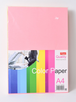 Бумага для офисной техники А4 ассорти неоновый , 80г/кв.м, 100 листов "Magister" Color paper NC-A4-1