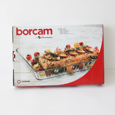Форма для запекания, стекло, цвет прозрачный, 3,8л, 1шт "Borcam" Прямоугольная 59204