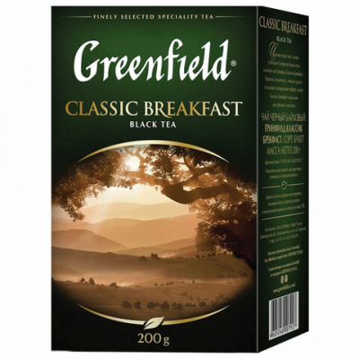 Чай крепкий черный, листовой, 200гр "Greenfield" Classic Breakfast 07927