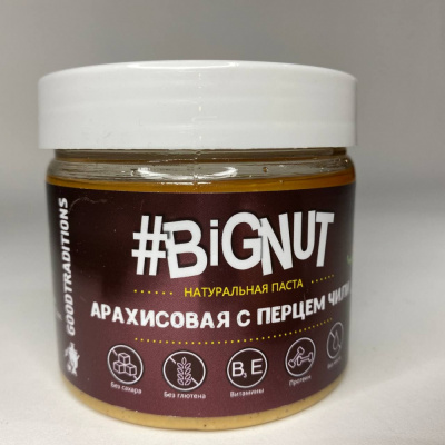 Арахисовая паста "Goodtraditions" #Bignut с перцем чили, 1шт, 300гр 726016