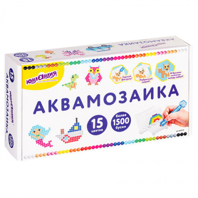 Аквамозаика полимер 15 цветов "Юнландия" С интсрументом 663778