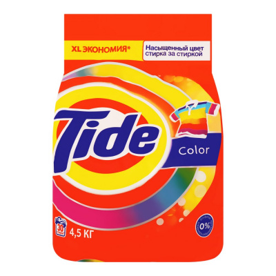 Порошок стиральный "Tide" Аква-пудра, машинная стирка, для цветных тканей, 4,5кг 38437