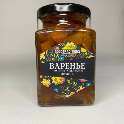 Варенье "Goodtraditions" Имбирь, апельсин, лимон, 1шт, 375гр 981103