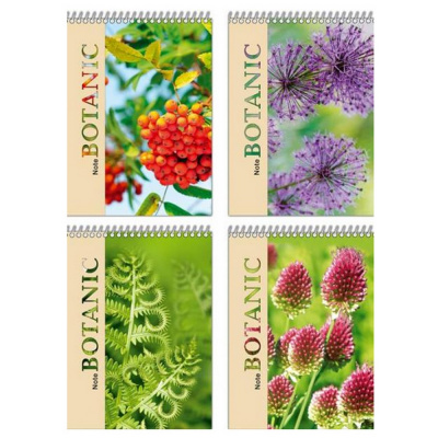 Блокнот А5, 60 листов, в клетку, на спирали БиДжи Botanic 4526
