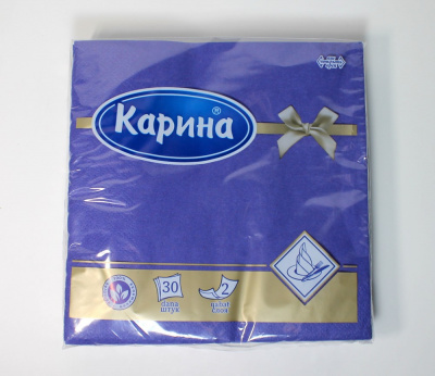 Салфетки бумажные "Карина" Однотонные, 2 слоя, 30шт 30463