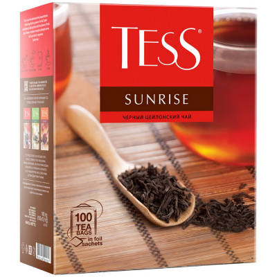 Чай крепкий черный, пакетированный, 100*1,8гр "Tess" Sunrise, 09181/621033