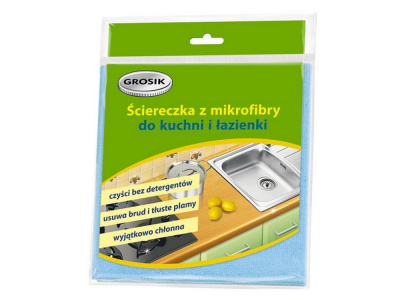 Салфетка для уборки "Grosik" БС 30*30см микрофибра, 1шт 37923