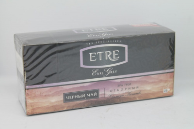 Чай крепкий черный, пакетированный, 37,5гр, 25 пакетиков "KDV"  ETRE Earl grey 21354
