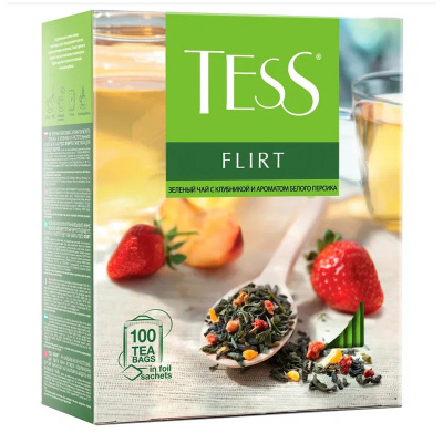 Чай зеленый, пакетированный, 100*1,5гр "Tess" Flirt 14765