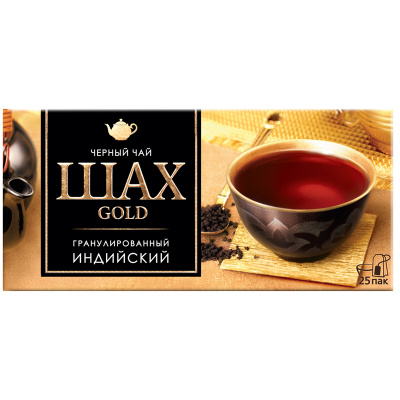 Чай крепкий черный, пакетированный, 25*2гр "Шах gold" Indian  09242