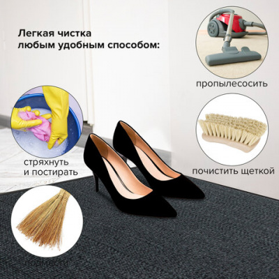 Коврик придверный, полиэстер, ПВХ, ворс, 90см*600см "Laima" БС 606883